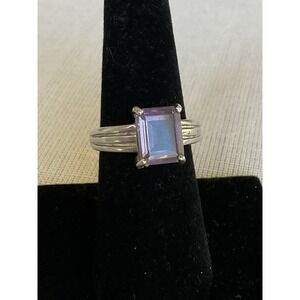 STS 925 Sterling Silver Amethyst Ring Size 6.75 Vintage Estate Jewelry
